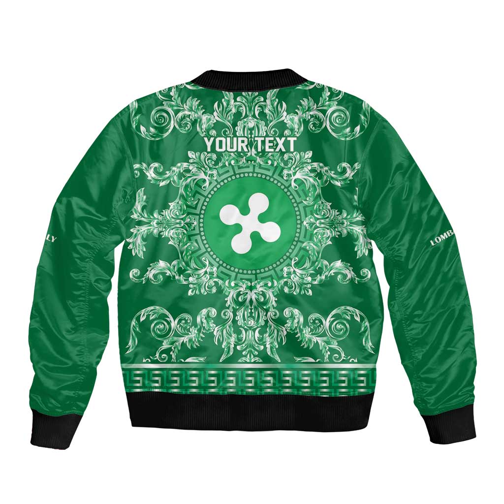 Personalized Italy Lombardy Bomber Jacket Baroque Motif