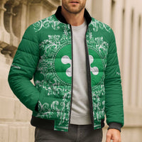 Personalized Italy Lombardy Bomber Puffer Jacket Baroque Motif