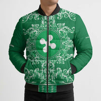 Personalized Italy Lombardy Bomber Puffer Jacket Baroque Motif