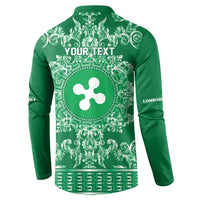 Personalized Italy Lombardy Button Sweatshirt Baroque Motif