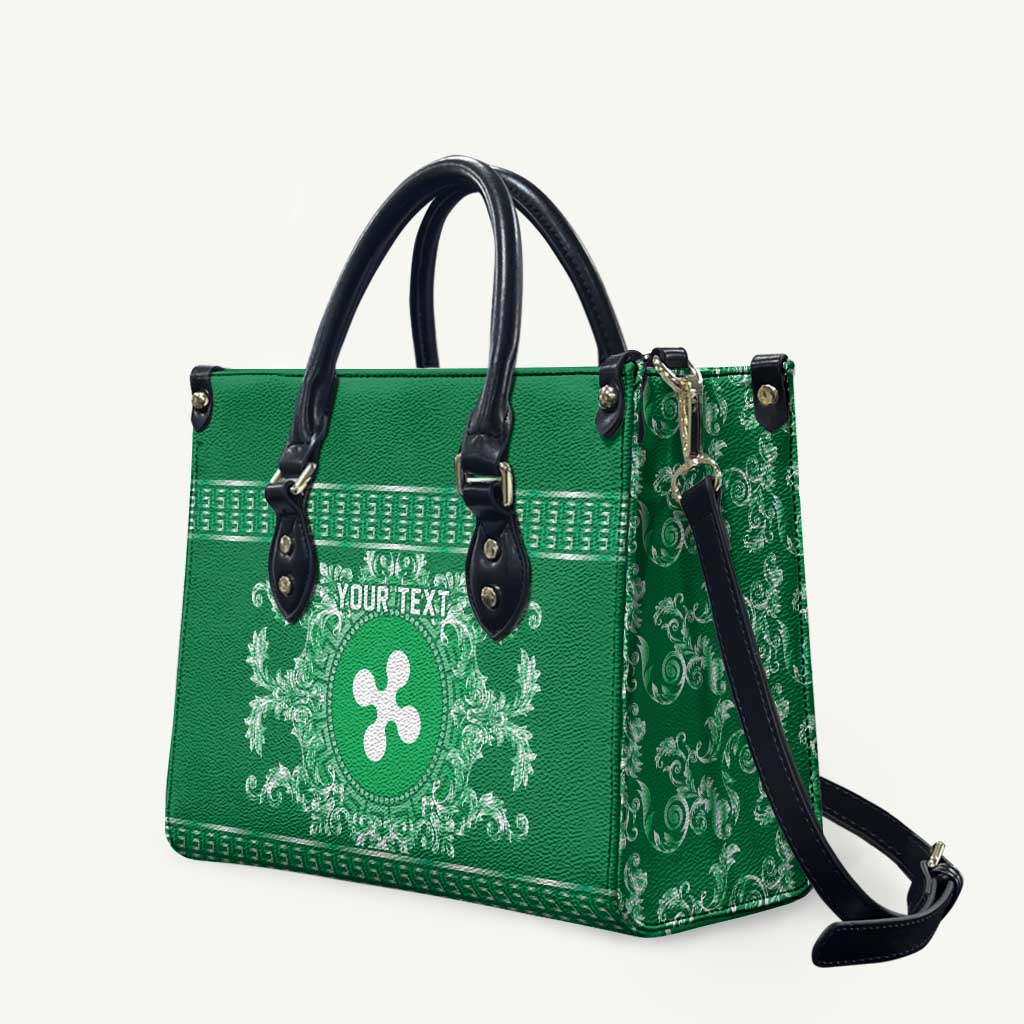 Personalized Italy Lombardy Leather Bag Baroque Motif
