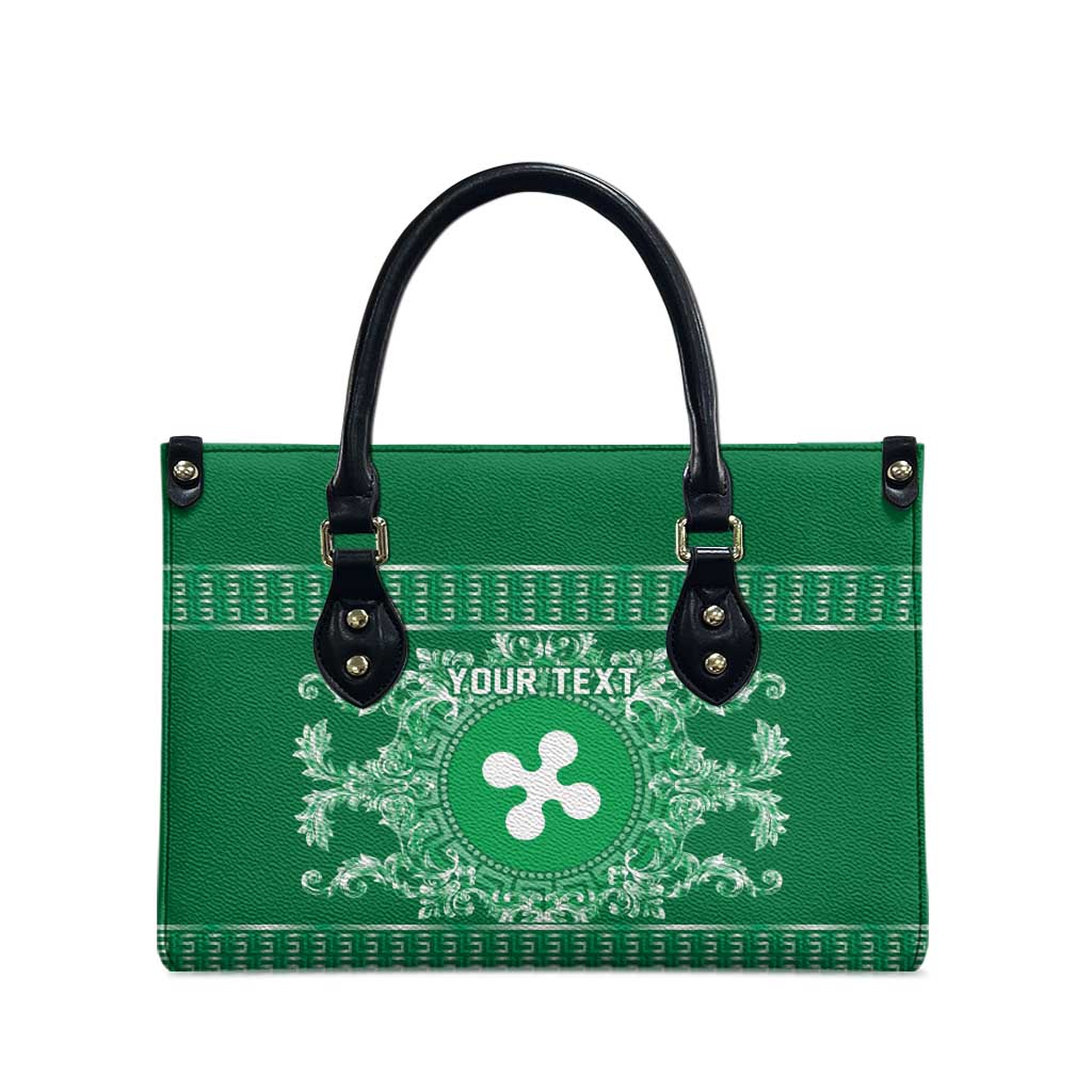 Personalized Italy Lombardy Leather Bag Baroque Motif