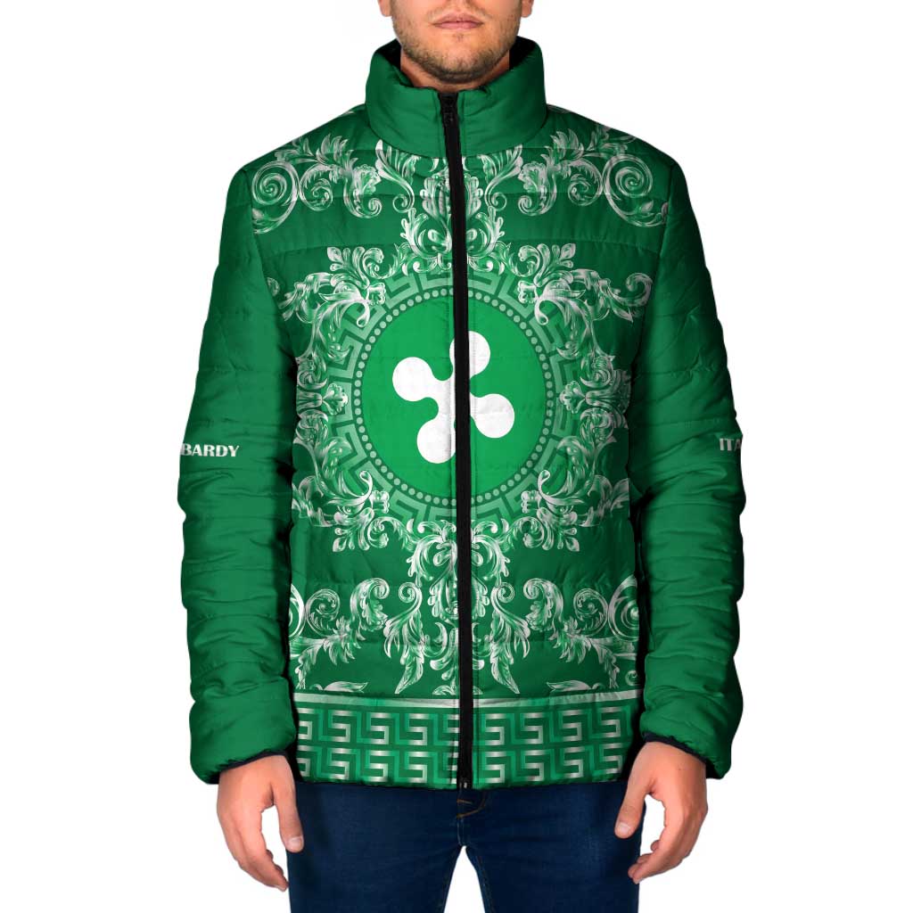 Personalized Italy Lombardy Padded Jacket Baroque Motif