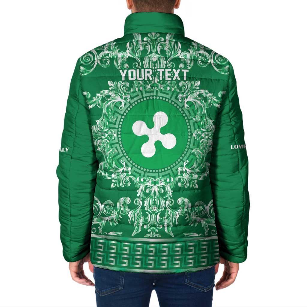 Personalized Italy Lombardy Padded Jacket Baroque Motif