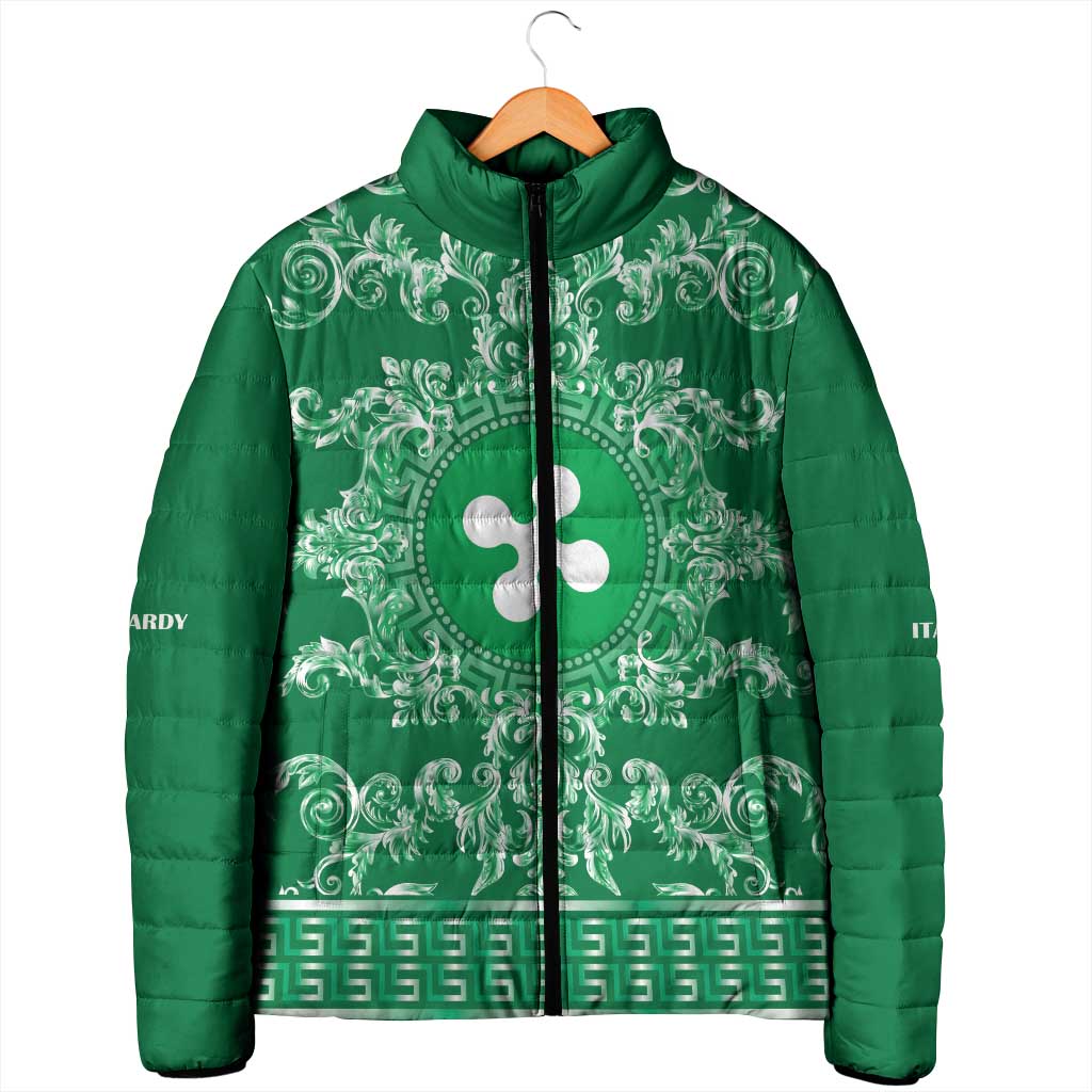 Personalized Italy Lombardy Padded Jacket Baroque Motif