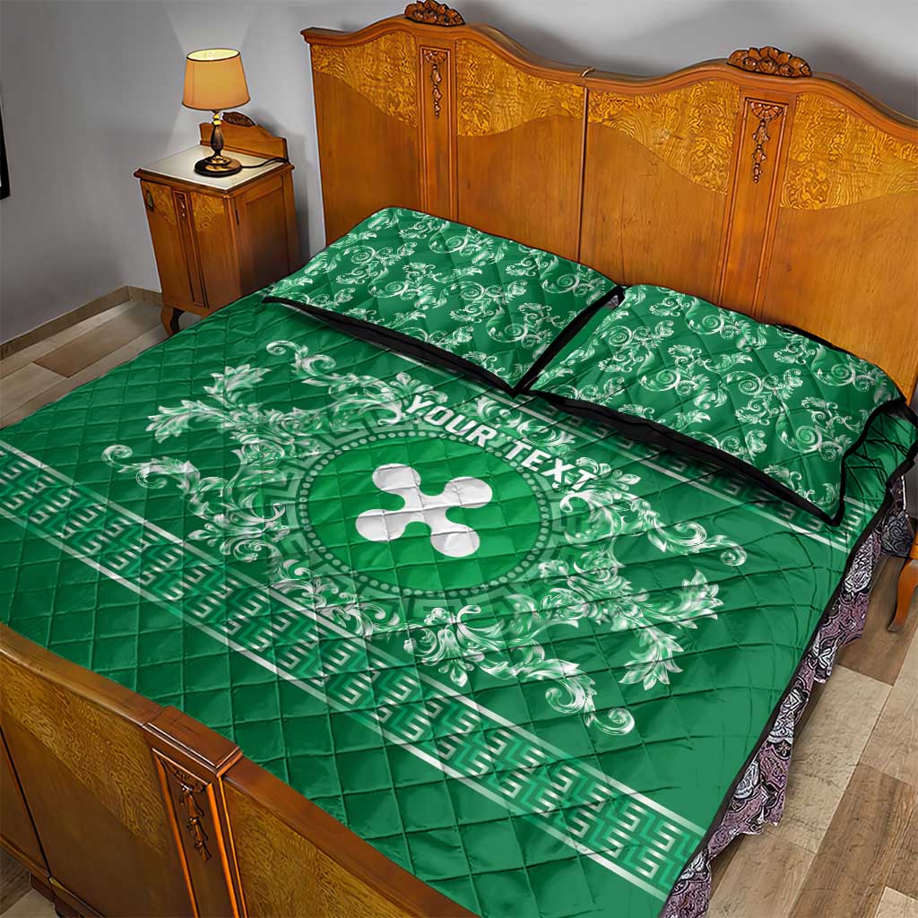Personalized Italy Lombardy Quilt Bed Set Baroque Motif