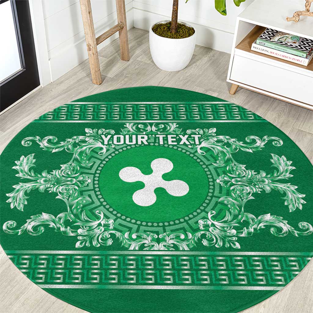 Personalized Italy Lombardy Round Carpet Baroque Motif
