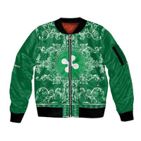 Personalized Italy Lombardy Sleeve Zip Bomber Jacket Baroque Motif