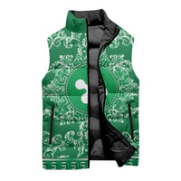 Personalized Italy Lombardy Sleeveless Puffer Jacket Baroque Motif
