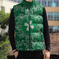 Personalized Italy Lombardy Sleeveless Puffer Jacket Baroque Motif