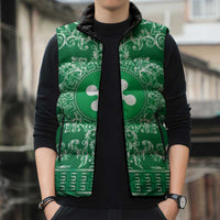 Personalized Italy Lombardy Sleeveless Puffer Jacket Baroque Motif
