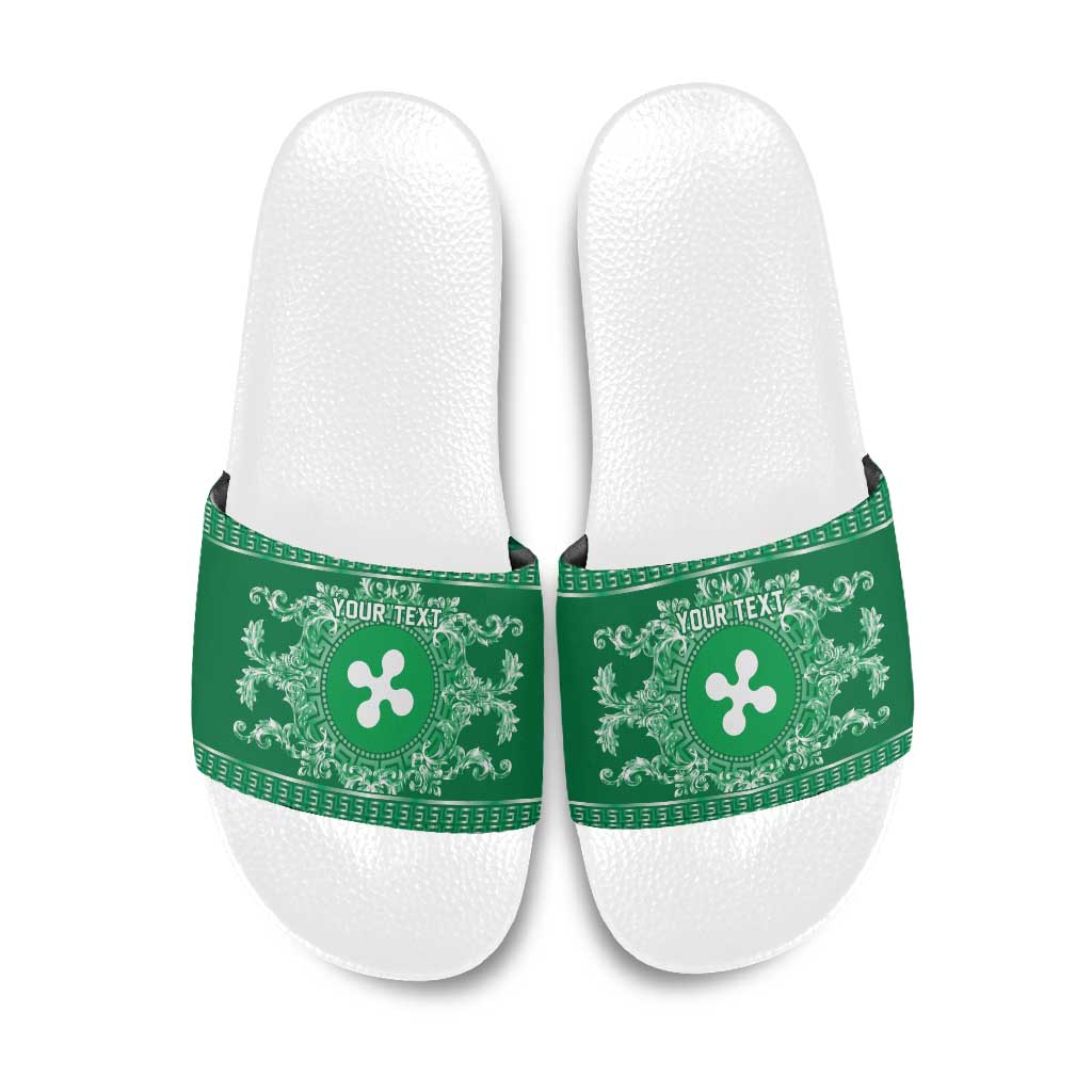 Personalized Italy Lombardy Slide Sandals Baroque Motif