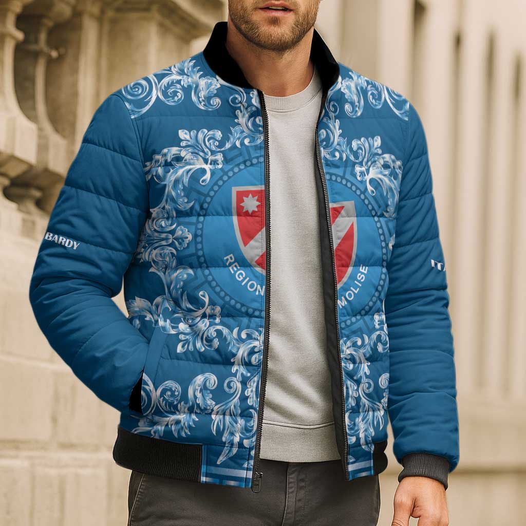 Personalized Italy Molise Bomber Puffer Jacket Baroque Motif