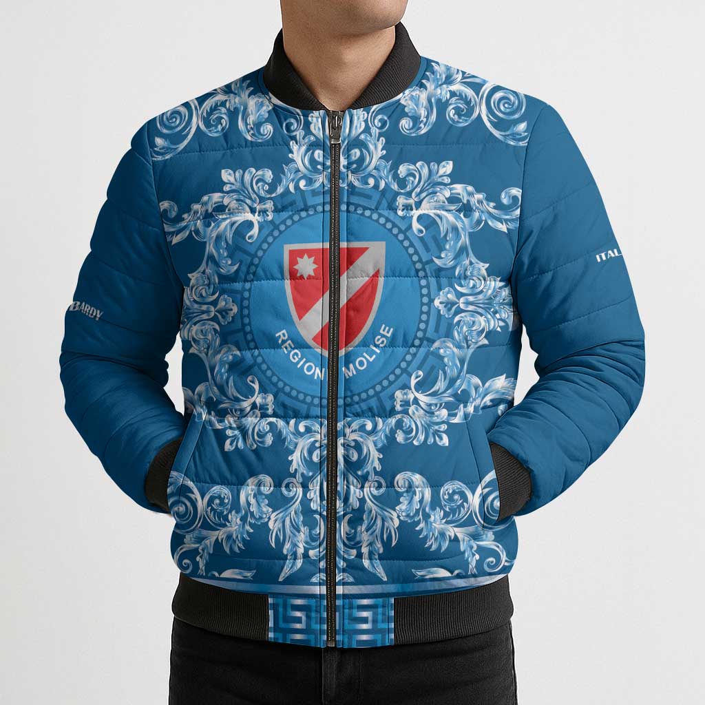 Personalized Italy Molise Bomber Puffer Jacket Baroque Motif