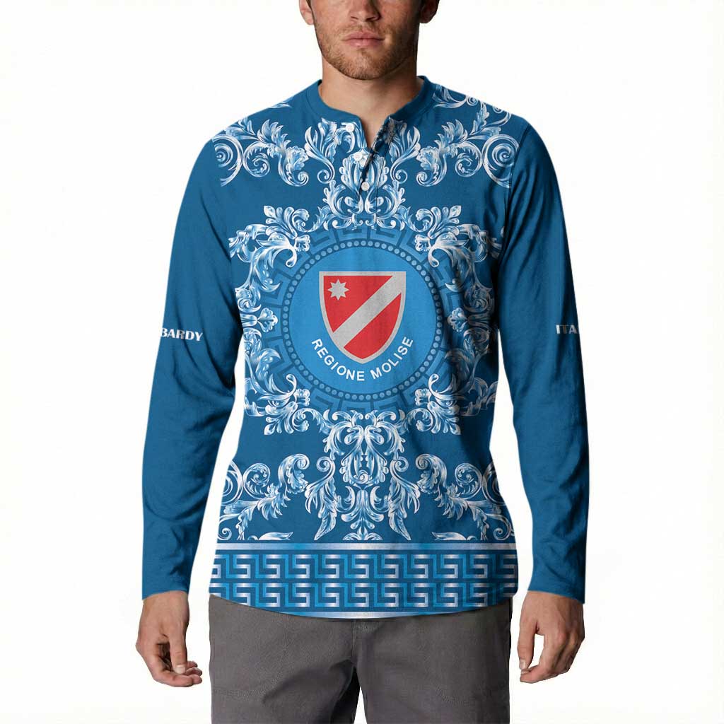 Personalized Italy Molise Button Sweatshirt Baroque Motif