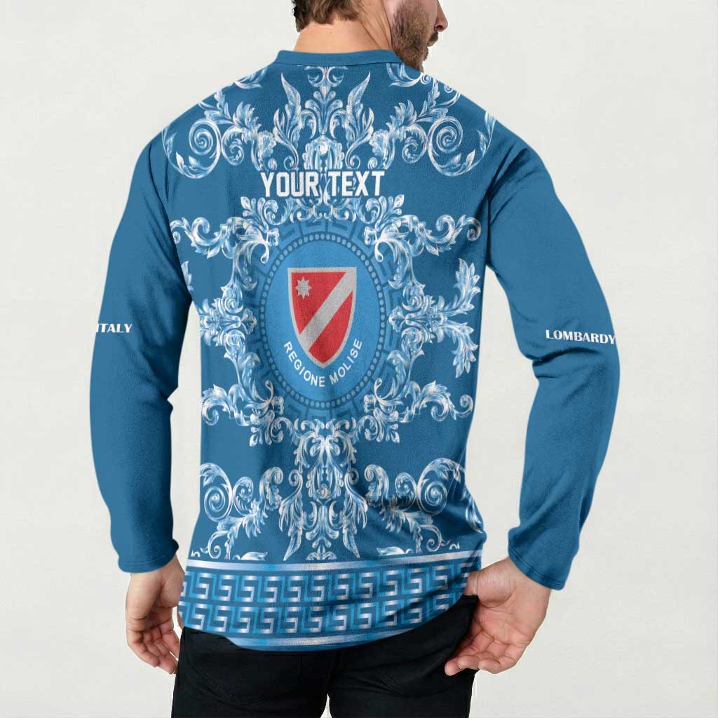 Personalized Italy Molise Button Sweatshirt Baroque Motif