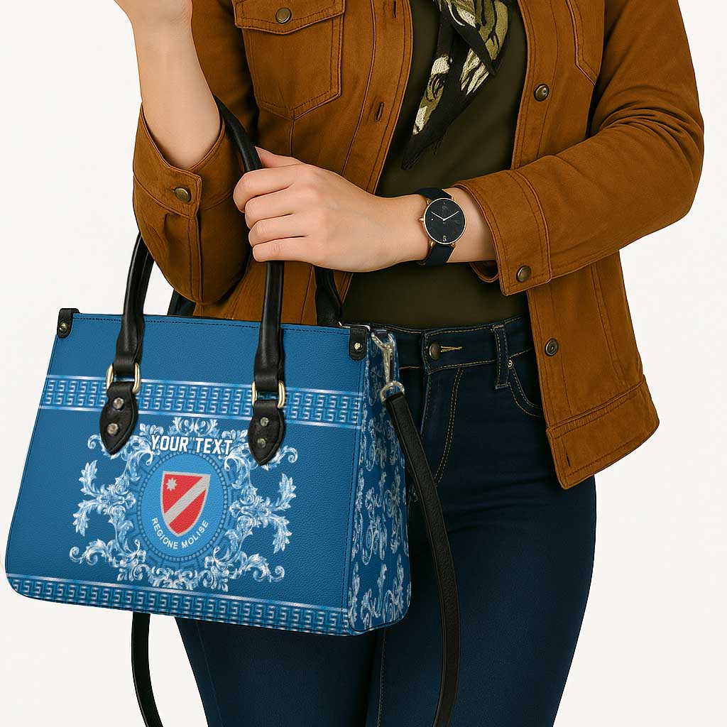 Personalized Italy Molise Leather Bag Baroque Motif