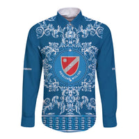 Personalized Italy Molise Long Sleeve Button Shirt Baroque Motif