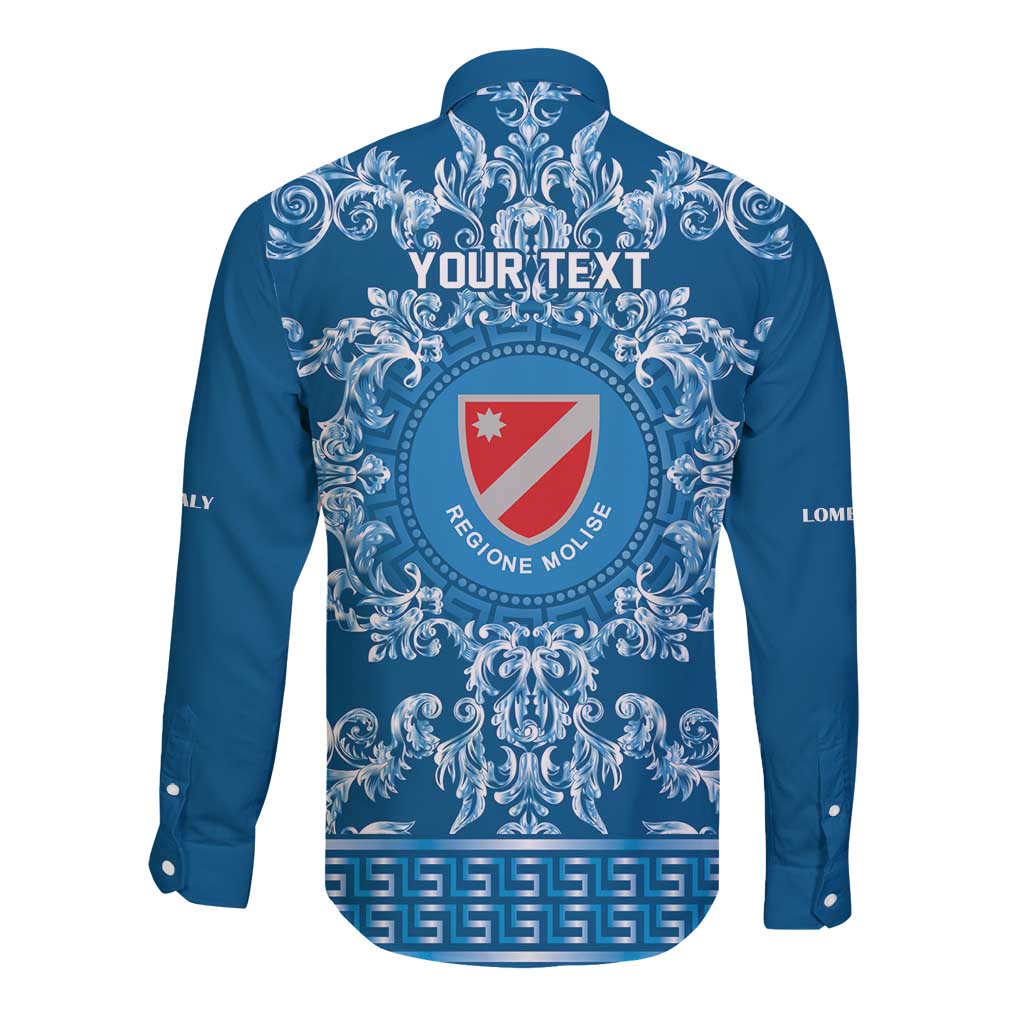 Personalized Italy Molise Long Sleeve Button Shirt Baroque Motif