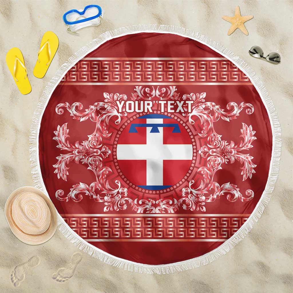 Personalized Italy Piedmont Beach Blanket Baroque Motif