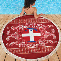 Personalized Italy Piedmont Beach Blanket Baroque Motif