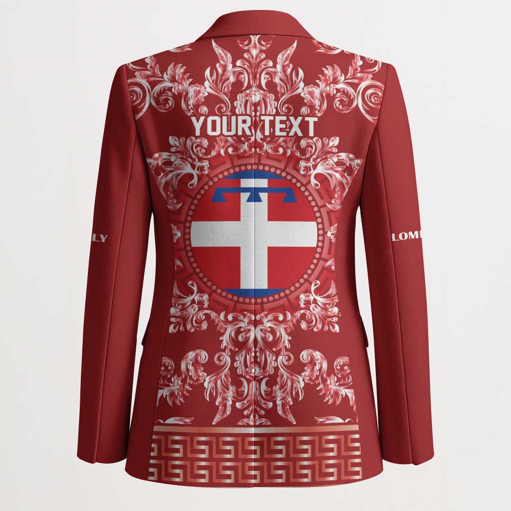 Personalized Italy Piedmont Blazer Baroque Motif