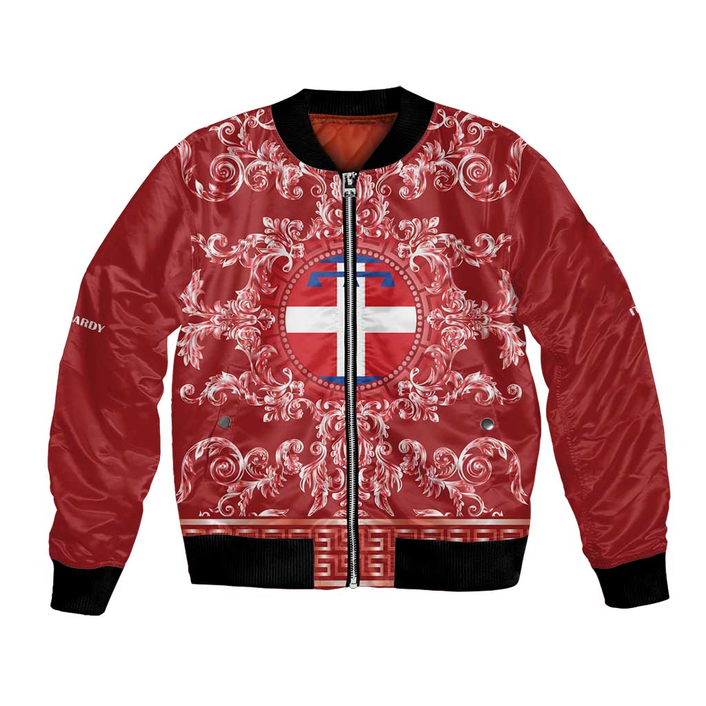 Personalized Italy Piedmont Bomber Jacket Baroque Motif