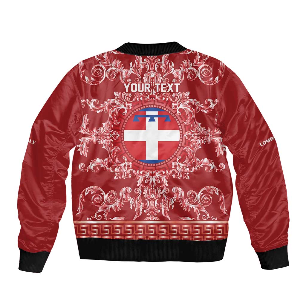 Personalized Italy Piedmont Bomber Jacket Baroque Motif