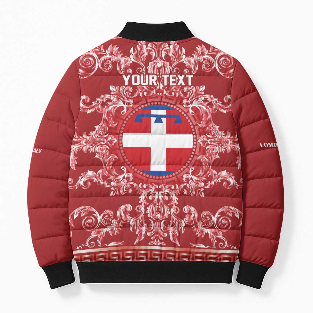 Personalized Italy Piedmont Bomber Puffer Jacket Baroque Motif