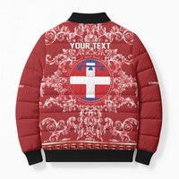 Personalized Italy Piedmont Bomber Puffer Jacket Baroque Motif