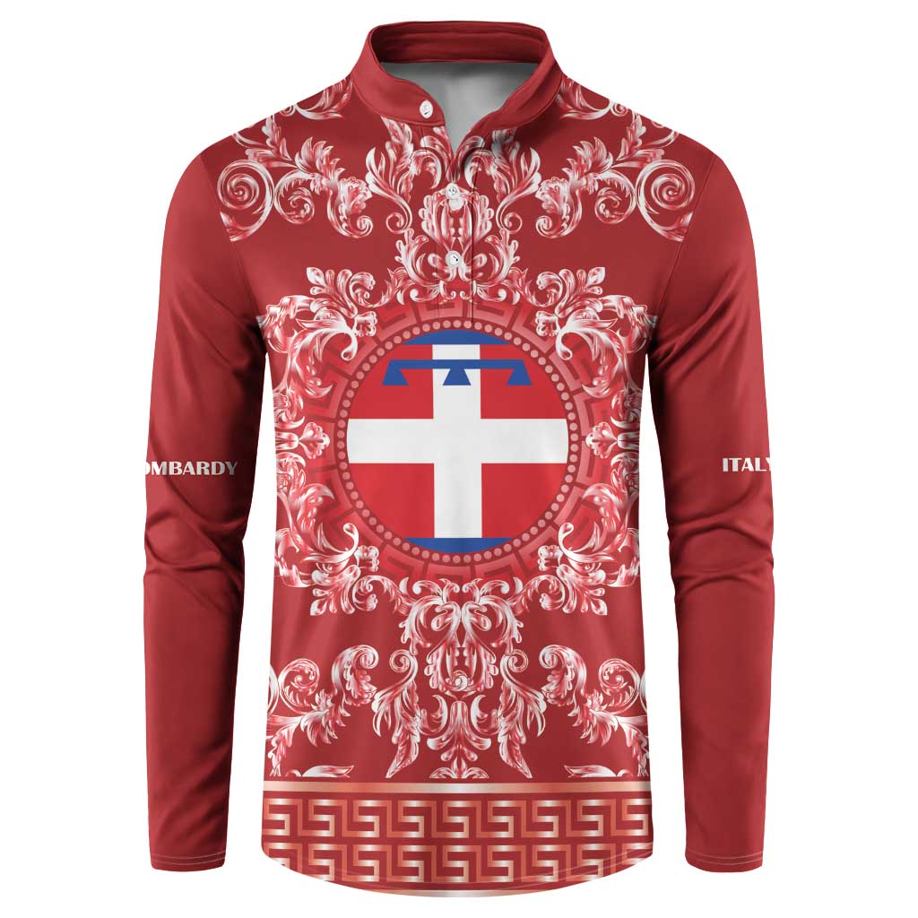 Personalized Italy Piedmont Button Sweatshirt Baroque Motif