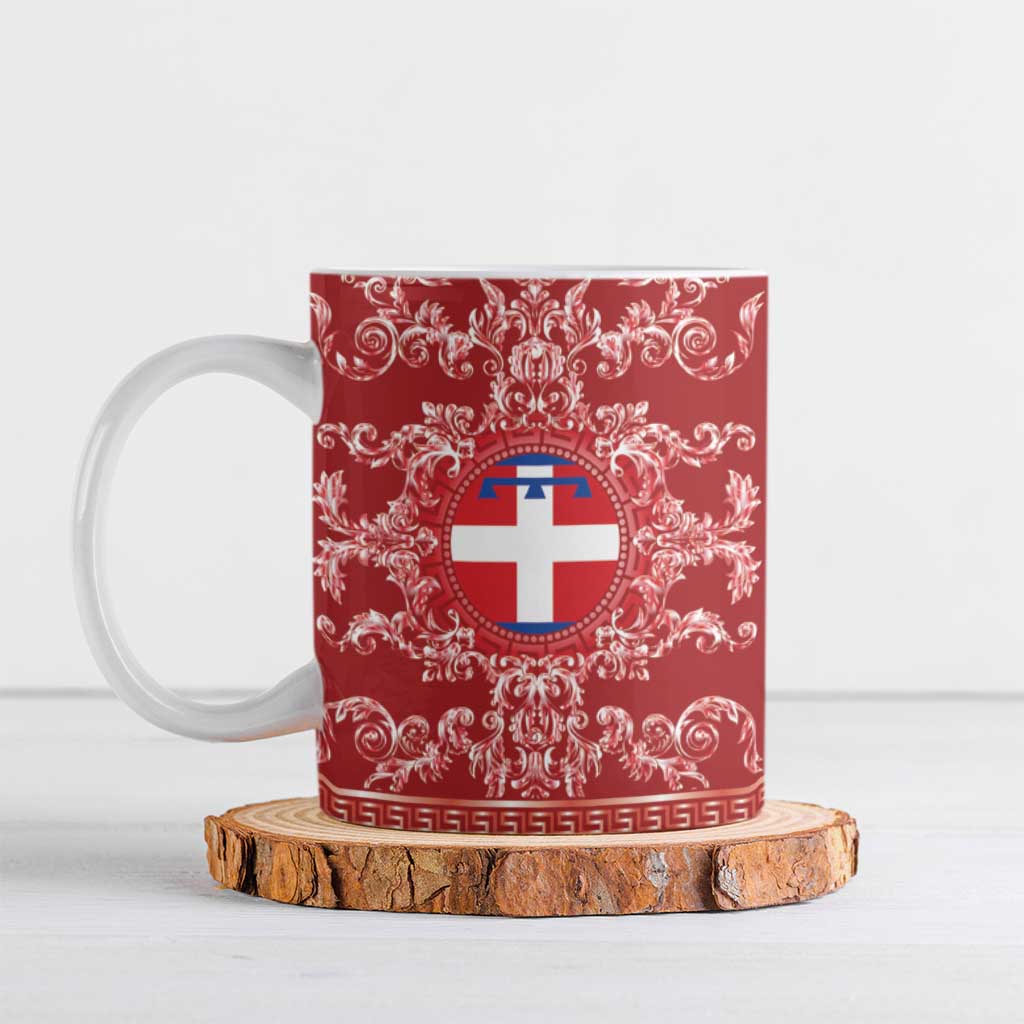 Personalized Italy Piedmont Ceramic Mug Baroque Motif