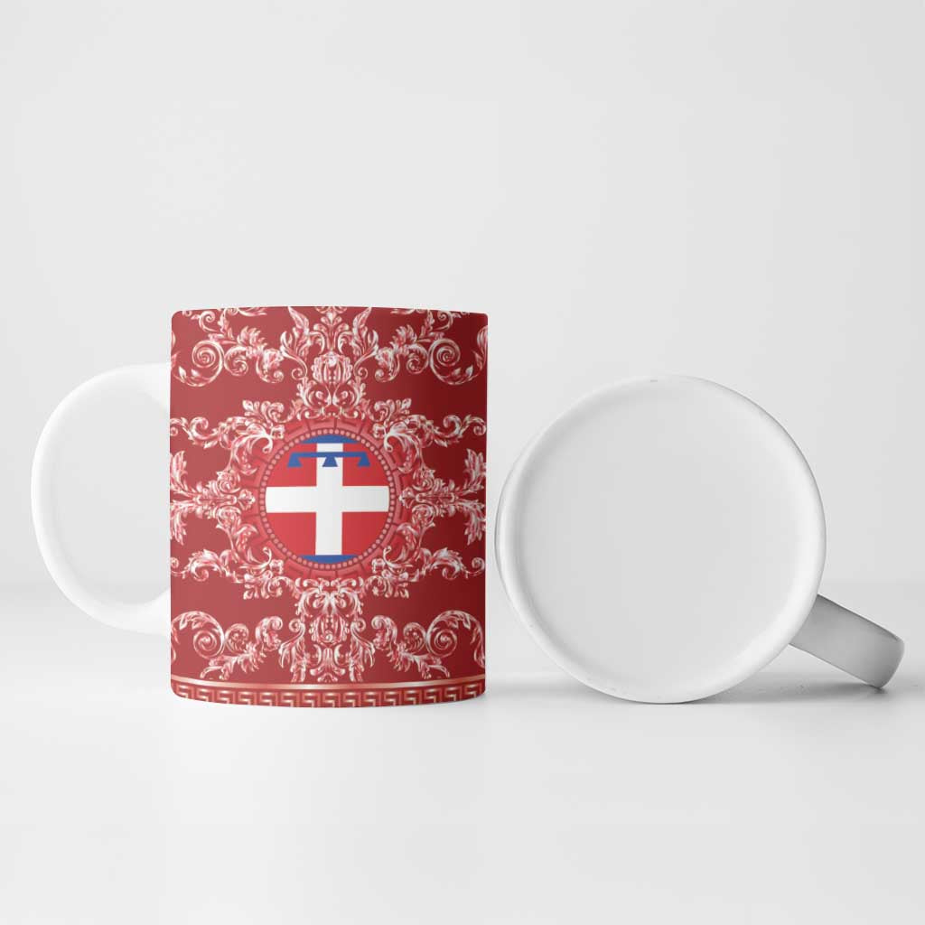 Personalized Italy Piedmont Ceramic Mug Baroque Motif