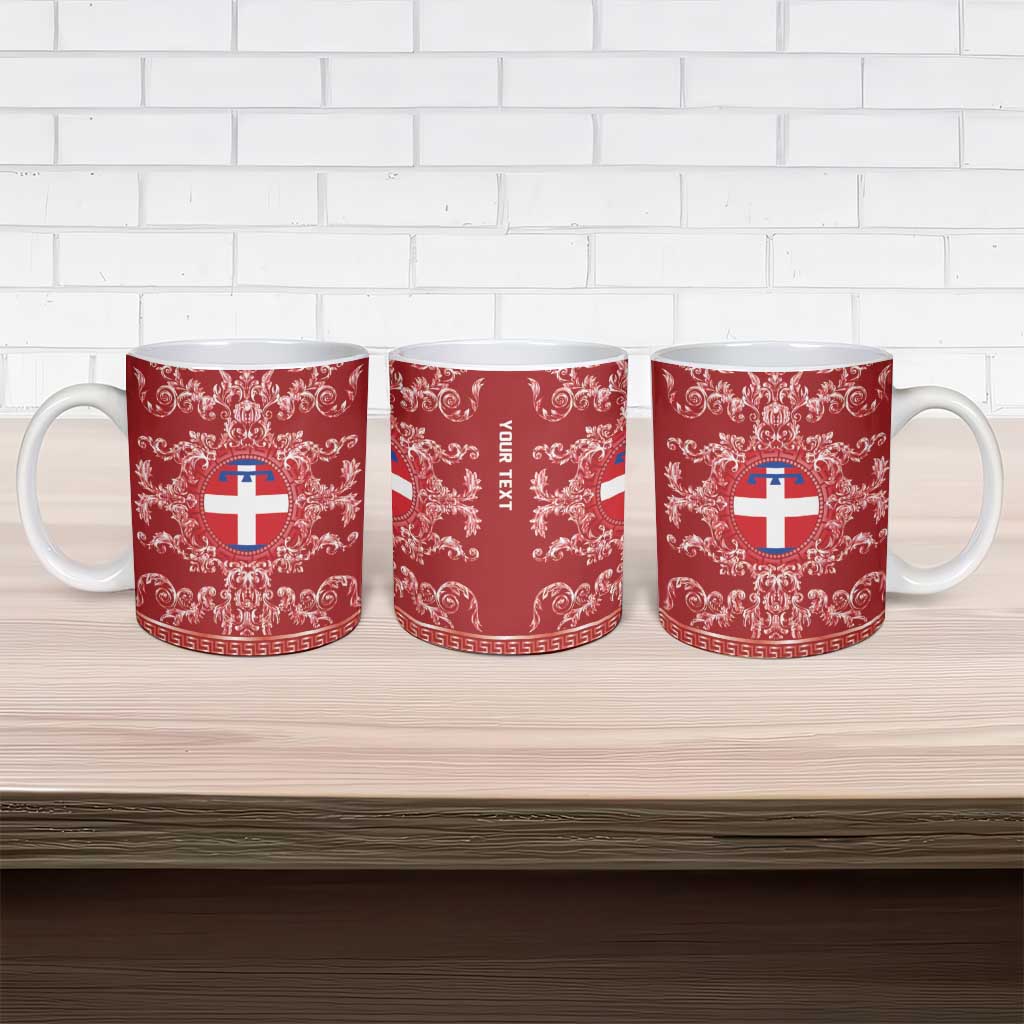 Personalized Italy Piedmont Ceramic Mug Baroque Motif