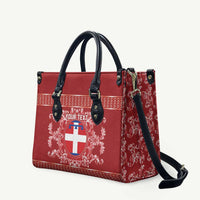 Personalized Italy Piedmont Leather Bag Baroque Motif