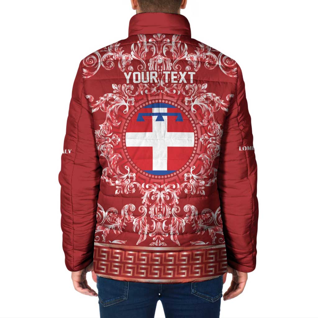 Personalized Italy Piedmont Padded Jacket Baroque Motif