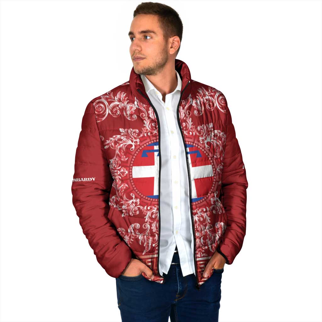 Personalized Italy Piedmont Padded Jacket Baroque Motif