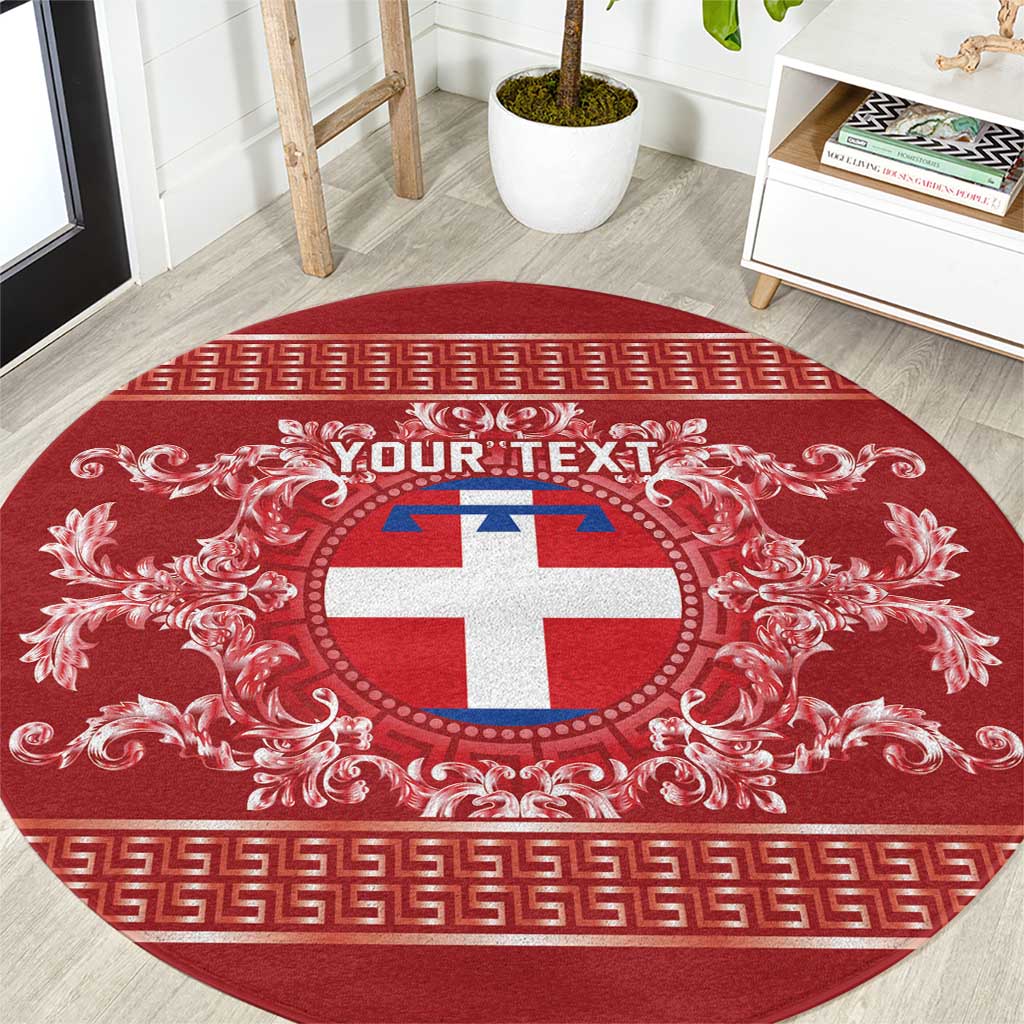 Personalized Italy Piedmont Round Carpet Baroque Motif