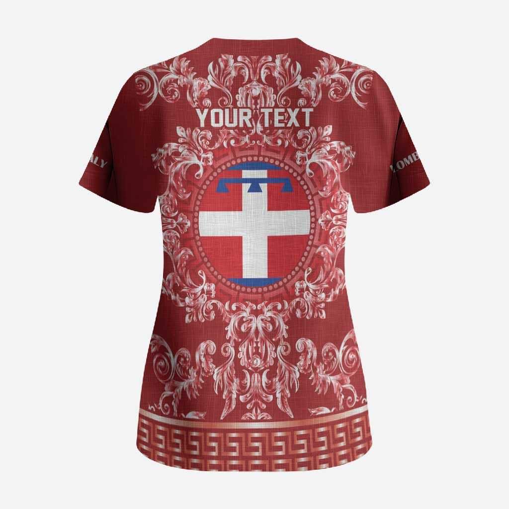 Personalized Italy Piedmont Scrub Top Baroque Motif