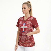 Personalized Italy Piedmont Scrub Top Baroque Motif
