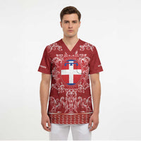 Personalized Italy Piedmont Scrub Top Baroque Motif