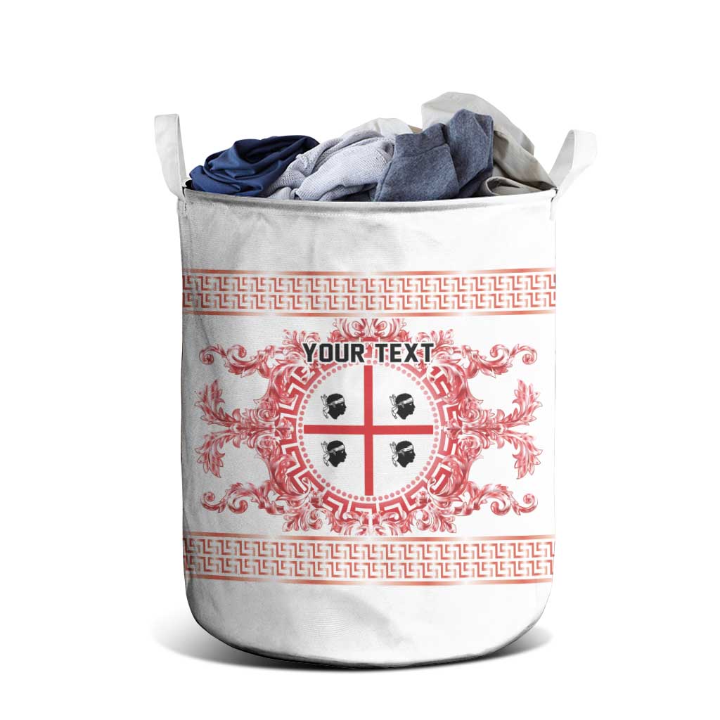 Personalized Italy Sardinia Laundry Basket Baroque Motif