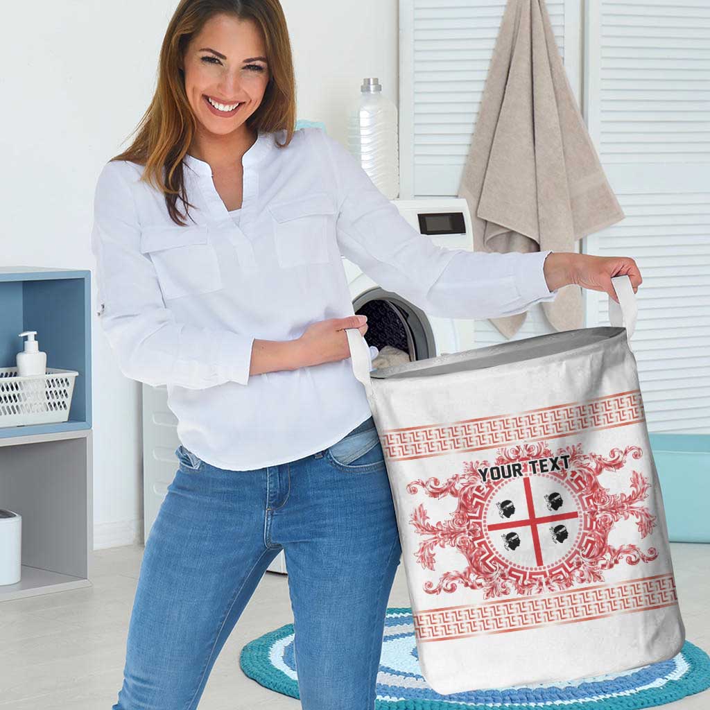 Personalized Italy Sardinia Laundry Basket Baroque Motif