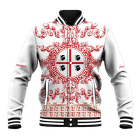 Personalized Italy Sardinia Baseball Jacket Baroque Motif