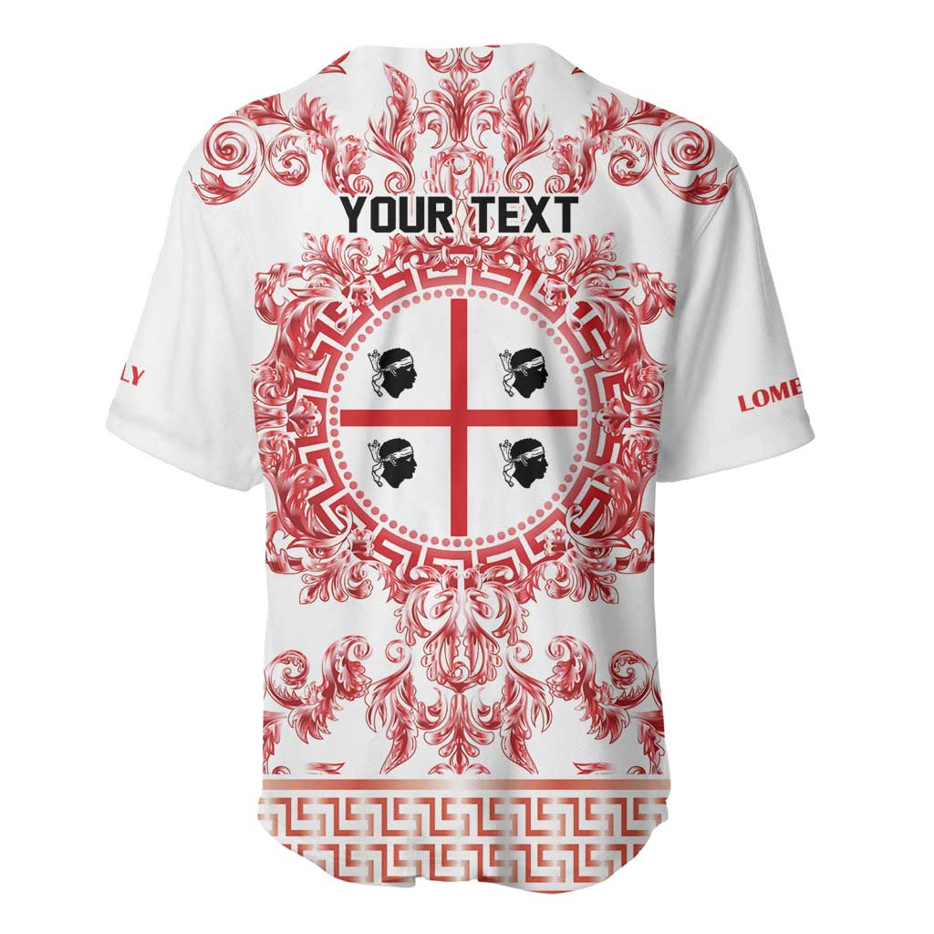 Personalized Italy Sardinia Baseball Jersey Baroque Motif