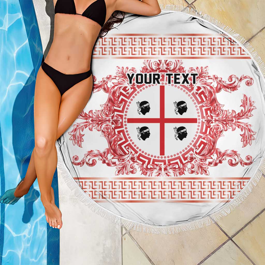 Personalized Italy Sardinia Beach Blanket Baroque Motif