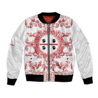 Personalized Italy Sardinia Bomber Jacket Baroque Motif