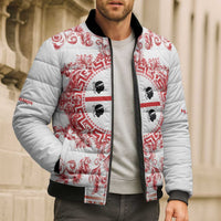 Personalized Italy Sardinia Bomber Puffer Jacket Baroque Motif