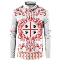 Personalized Italy Sardinia Button Sweatshirt Baroque Motif