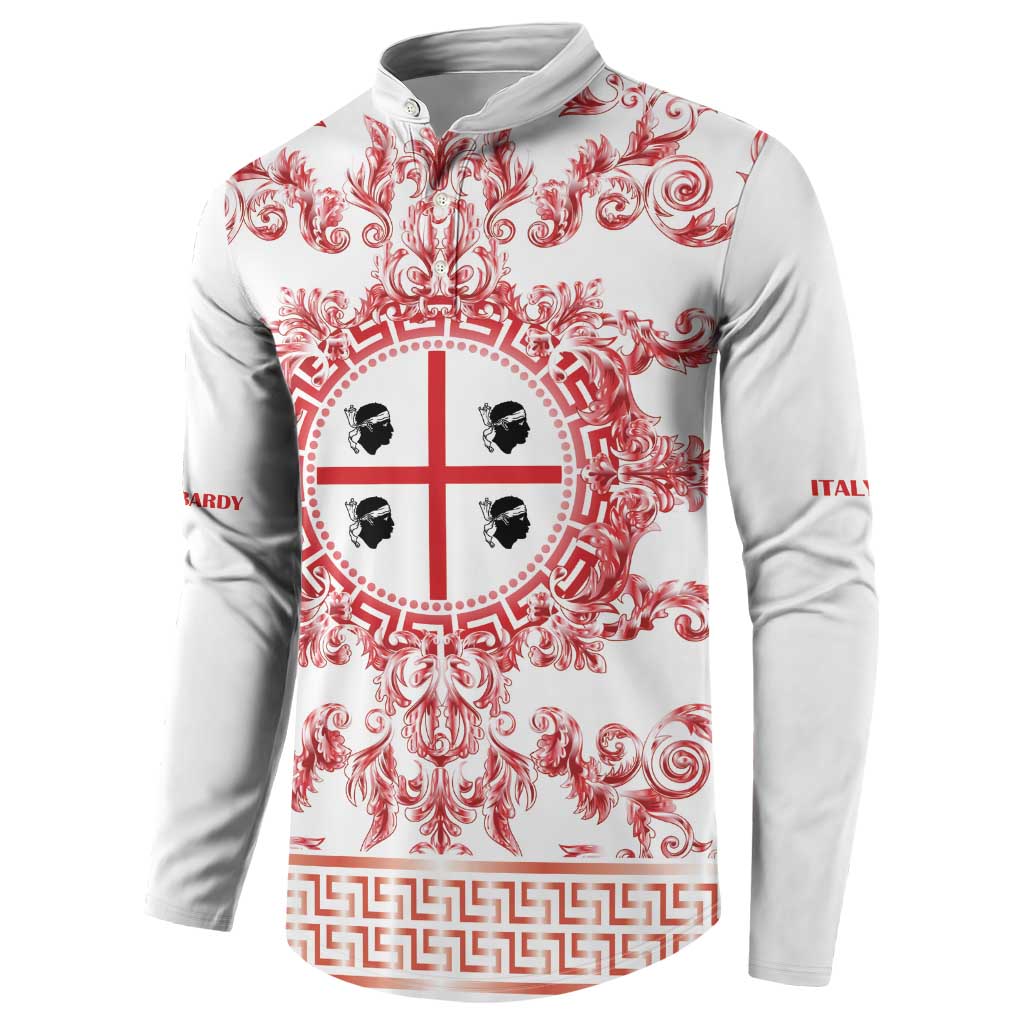 Personalized Italy Sardinia Button Sweatshirt Baroque Motif